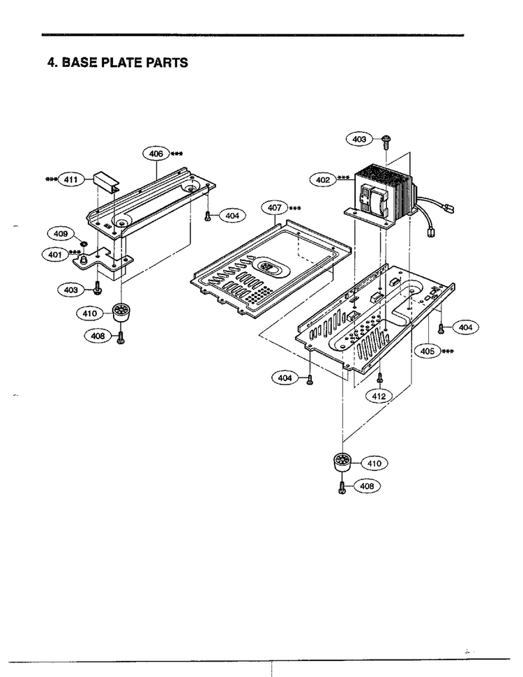 Complete Microwave Ass`y Page 4 Diagram and Parts List for MA-1554M  LG Microwave