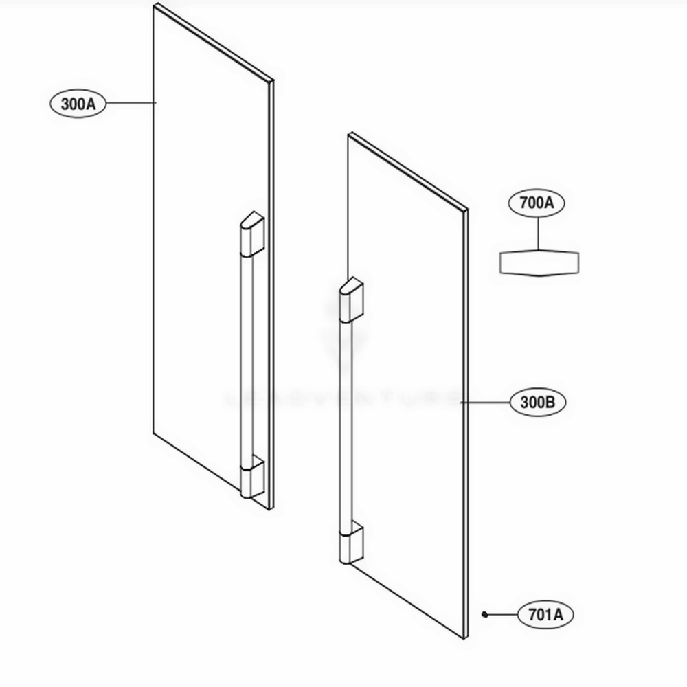 Rl / Rr Door Panel Diagram and Parts List for SKSPK360FS ASWCNA0 LG Refrigerator