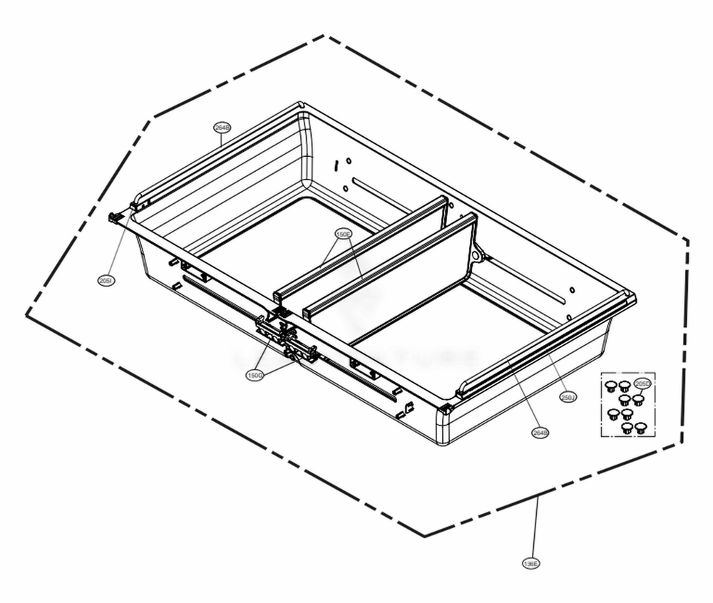 Full Convert Drawer Parts Diagram and Parts List for LRMDC2306D ASBCNA0 LG Refrigerator