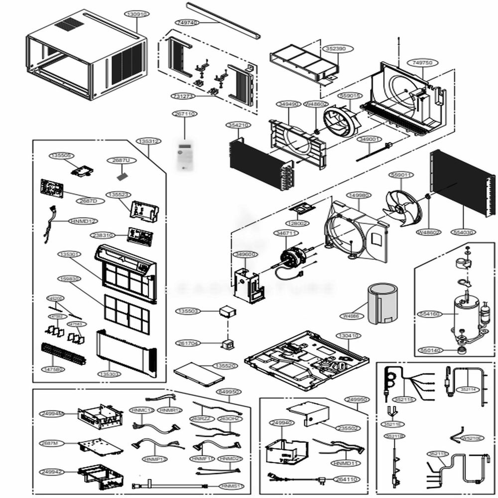 Main Diagram and Parts List for LW1817IVSM AC3AHDP LG Air Conditioner