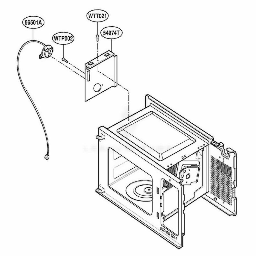 Sensor Parts Diagram and Parts List for 61289 ABKESEA LG Range