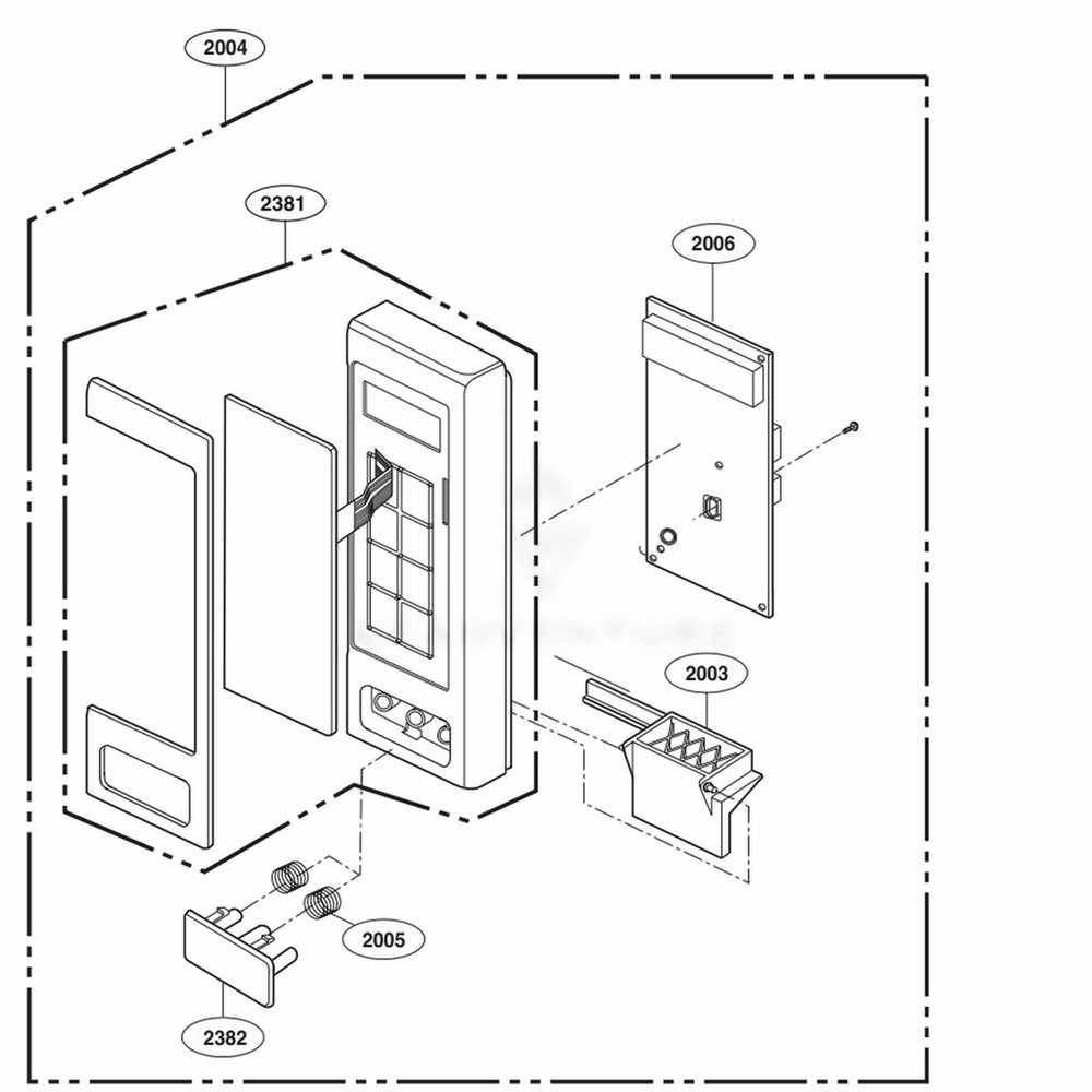 Controller Parts Diagram and Parts List for LCRT2010BD CBDETAR LG Wall Oven