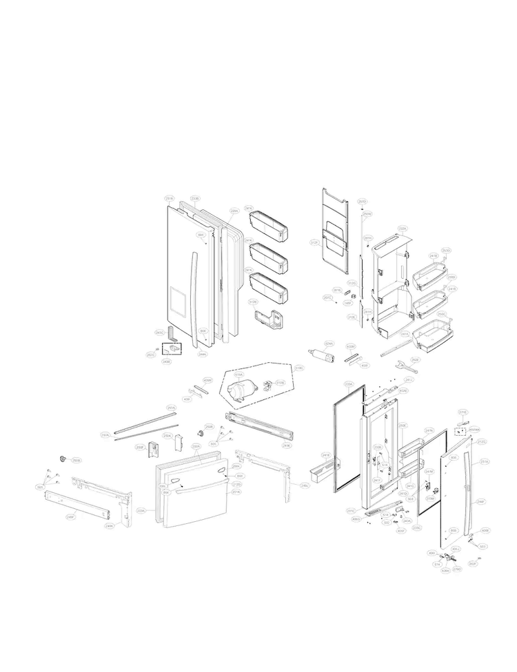 Door Parts Diagram and Parts List for LFX32945ST  LG Refrigerator