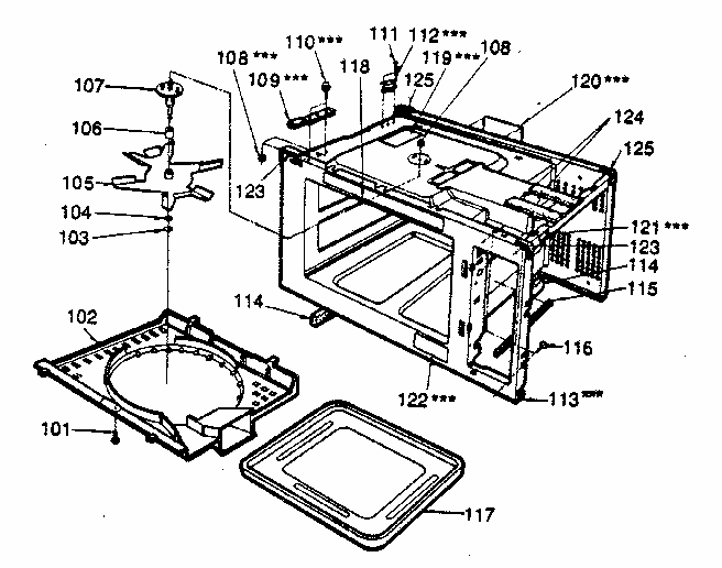 Cavity Parts Diagram and Parts List for 7218811280  Kenmore Microwave