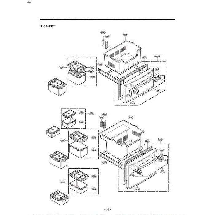 Section 3 Diagram and Parts List for GR-K30PS ALSCAST LG Refrigerator
