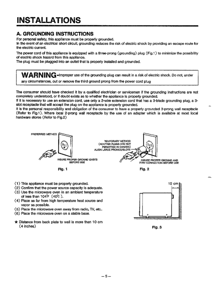 Installations Diagram and Parts List for MA-1164M  LG Microwave