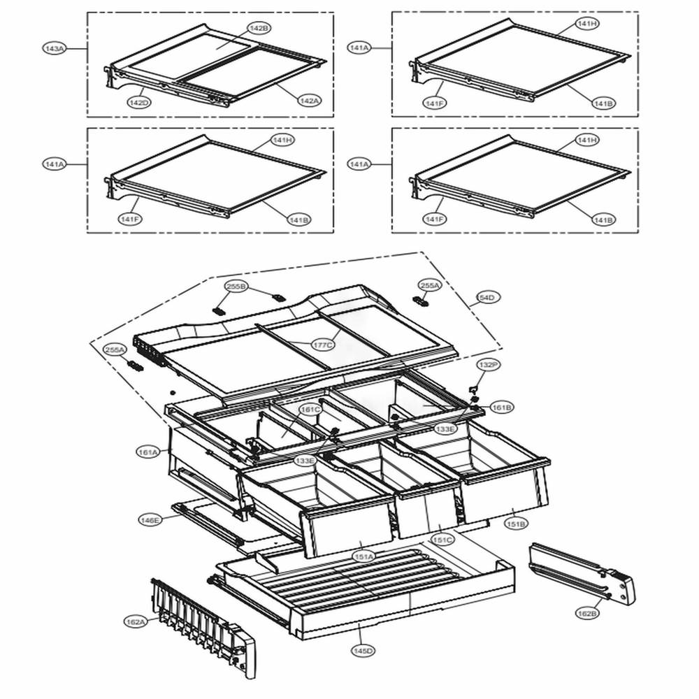 Refrigerator Parts Diagram and Parts List for LFXS30786S ASTCNA0 LG Refrigerator