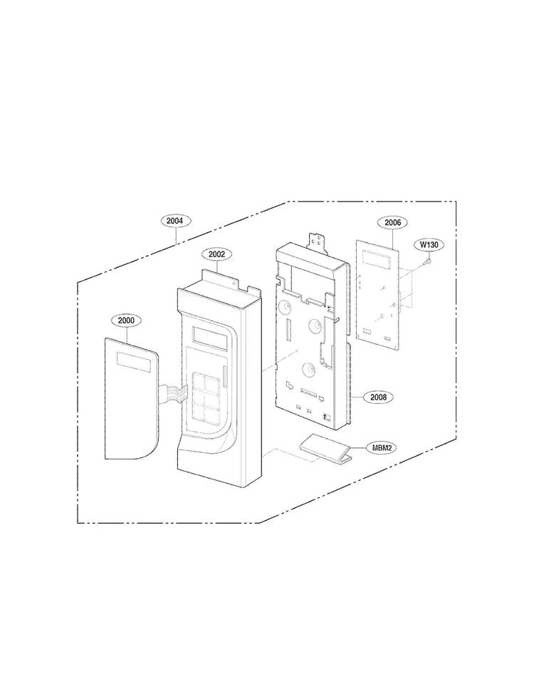 Controller Parts Diagram and Parts List for LMV2073WW 01 LG Microwave