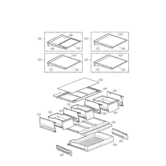 Refrigerator Diagram and Parts List for LFX29927SB 00 LG Refrigerator