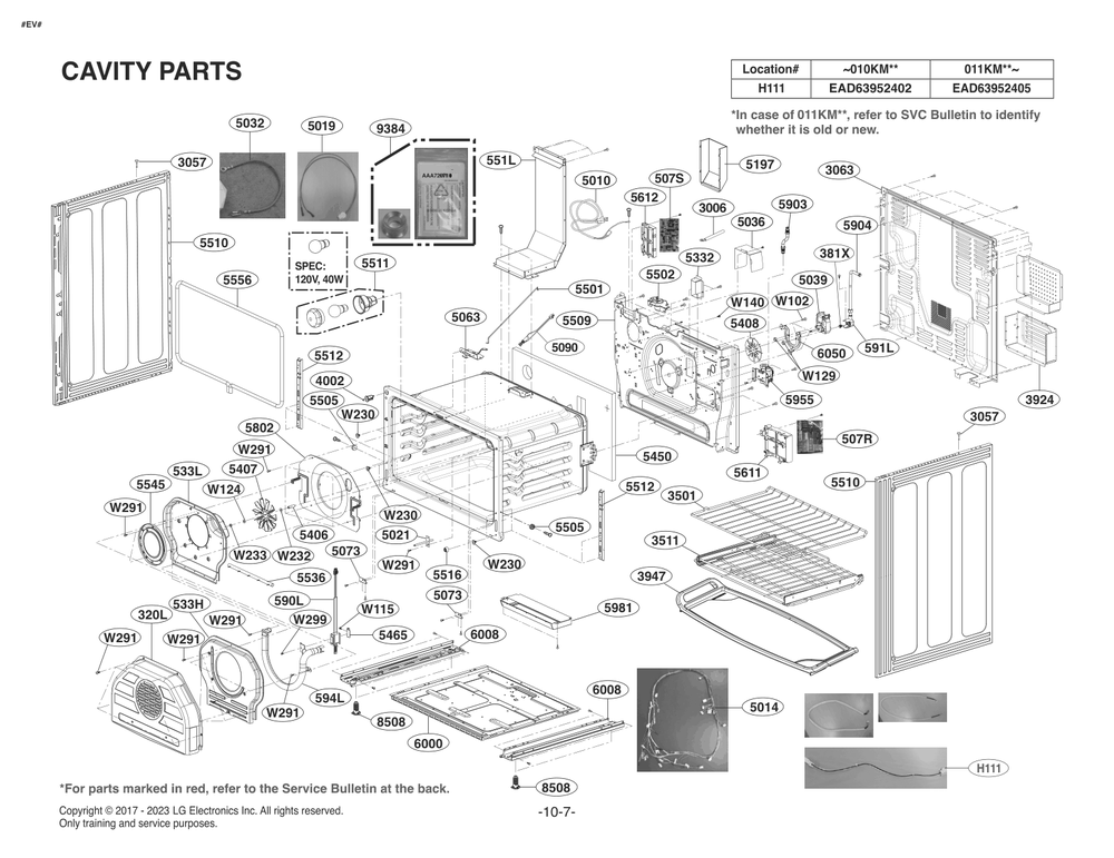 Diagram 7 Diagram and Parts List for FV474PGV ASTELGA LG Range