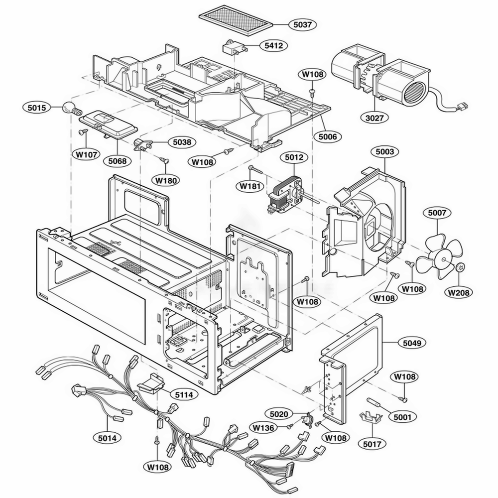 Interior Parts 2 Diagram and Parts List for 89942490 ALESEA LG Range