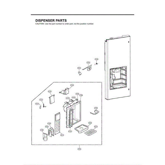 Section 1 Diagram and Parts List for LFX25971SW ASW2LGA LG Refrigerator