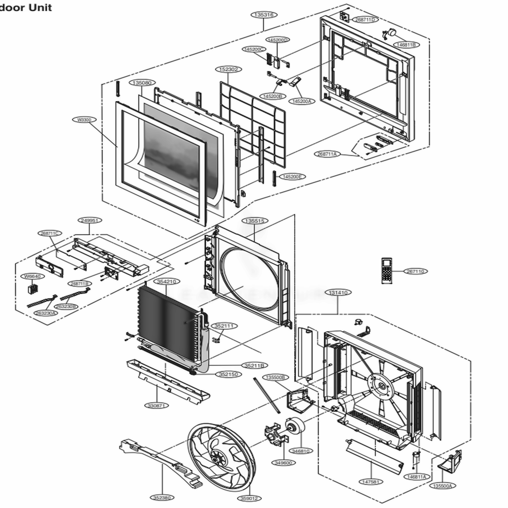 Indoor Unit Diagram and Parts List for LAN120HVP ANCAEUS LG Air Conditioner