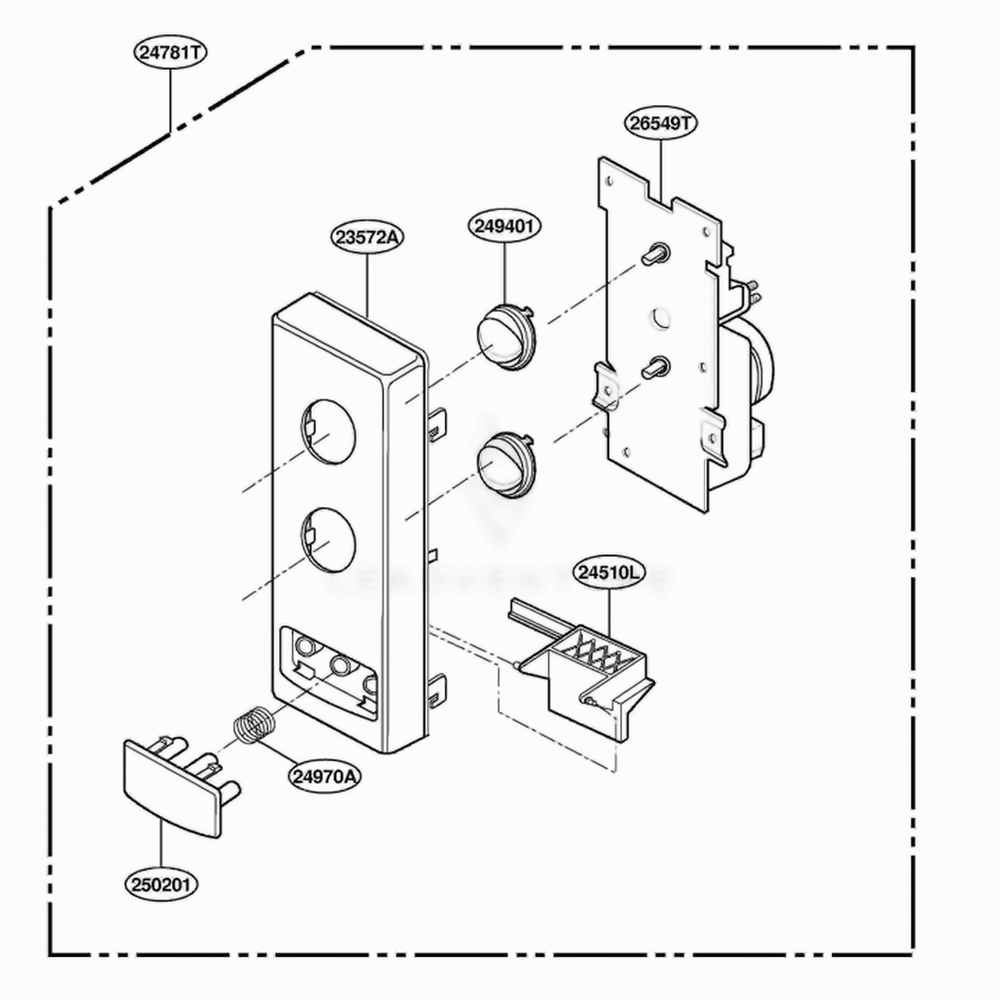 Controller Parts Diagram and Parts List for MA6400W2 KMWEGSE LG Range