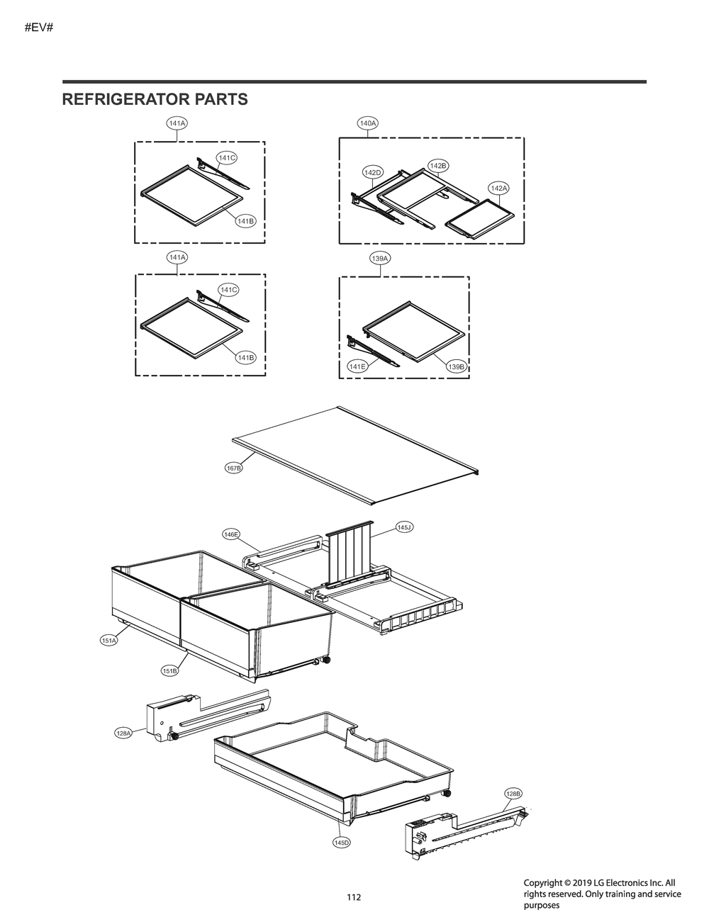 Refrigerator Parts Diagram and Parts List for GM-L258NKXM ASBCNA1 LG Refrigerator