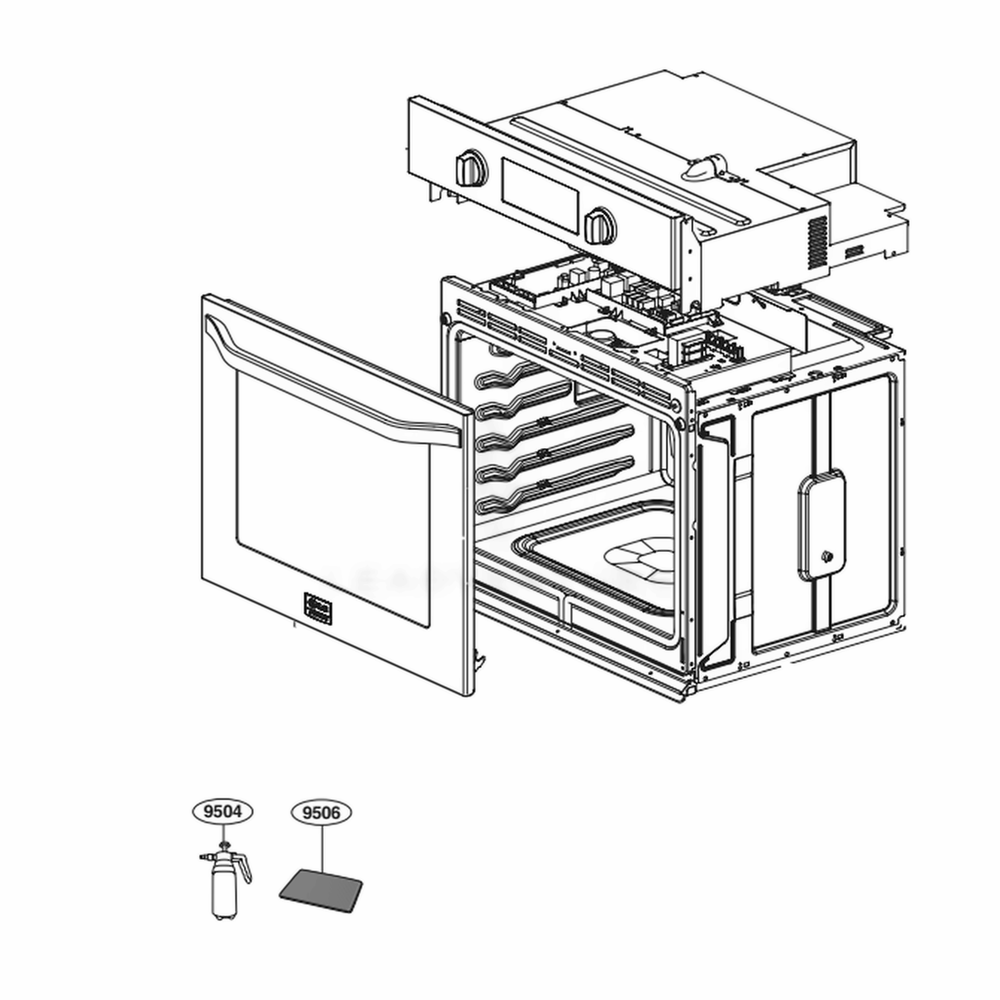 Main Diagram and Parts List for LSWS307ST AS6LSTD LG Wall Oven