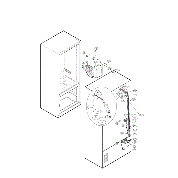Water And Icemaker Diagram and Parts List for LFD25860TT 00 LG Refrigerator