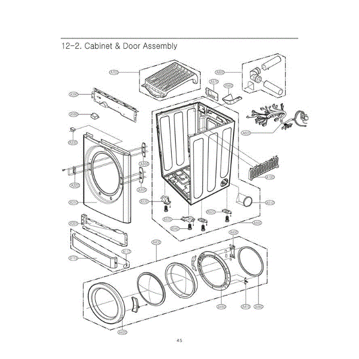 Section 2 Diagram and Parts List for DLE9577SM ATTEEUS LG Dryer