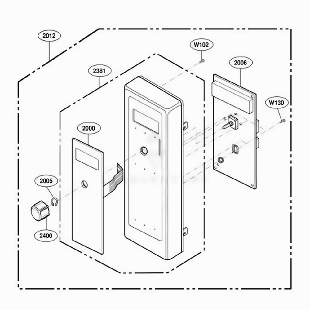 Control Panel Parts 1 Diagram and Parts List for DFS11EA ASTQMTR LG Range
