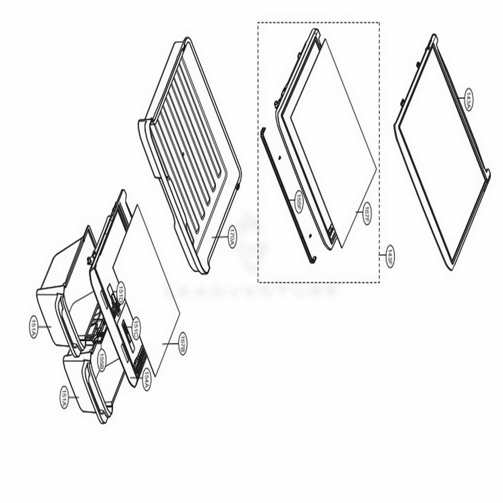 Refrigerator Parts Diagram and Parts List for LTCS24223B AWBCNA4 LG Refrigerator