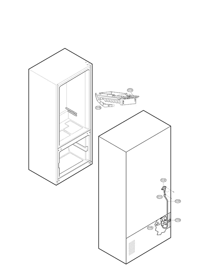 Water And Ice Maker Parts Diagram and Parts List for LFC21770ST05  LG Refrigerator