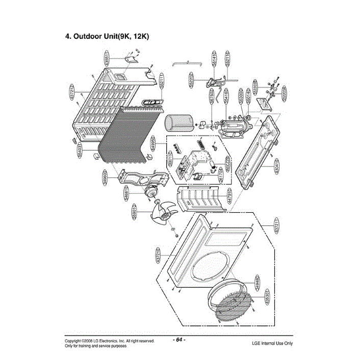 Section 2 Diagram and Parts List for HMH012KD1 ASICICT LG Air Conditioner