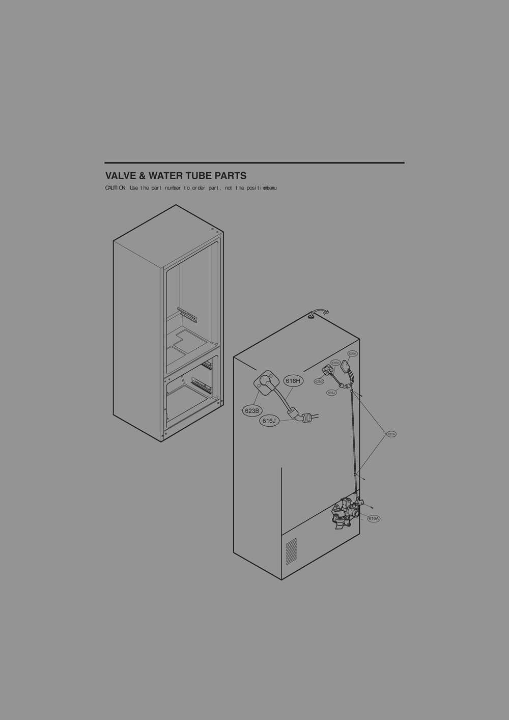 Valve And Water Tube Parts Diagram and Parts List for GR-L28ANSJM ASTCSE0 LG Refrigerator