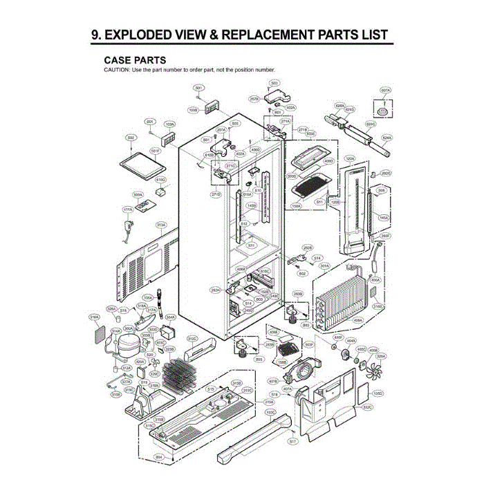 Section 3 Diagram and Parts List for LFX25971SW ASW2LGA LG Refrigerator
