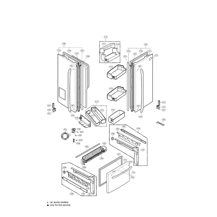 Door Diagram and Parts List for LFX25971SB 00 LG Refrigerator