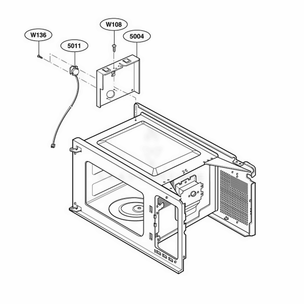 Sensor Parts Diagram and Parts List for 63352301 CW1ESEA LG Range