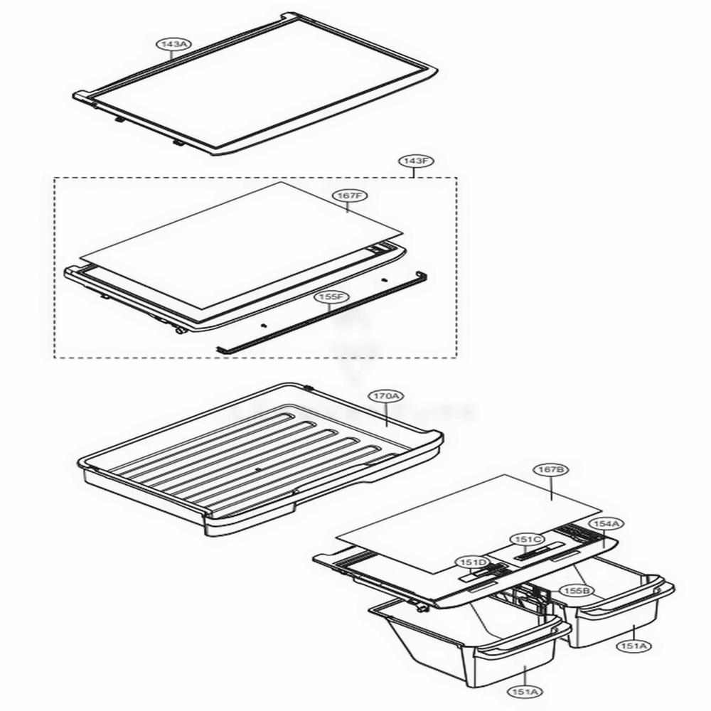 Refrigerator Parts Diagram and Parts List for LTCS24223S ASTCNA2 LG Refrigerator