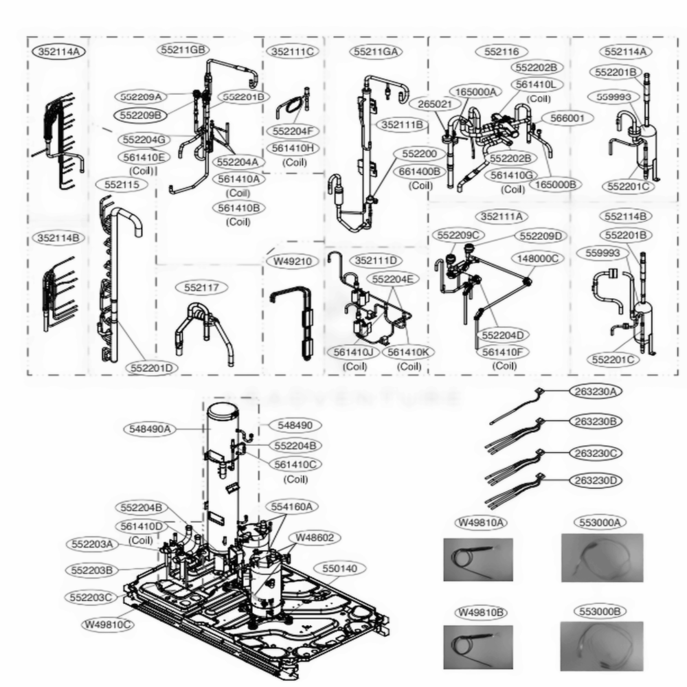 Main 3 Diagram and Parts List for ARUM144BTE5 AWGBLUS LG Air Conditioner