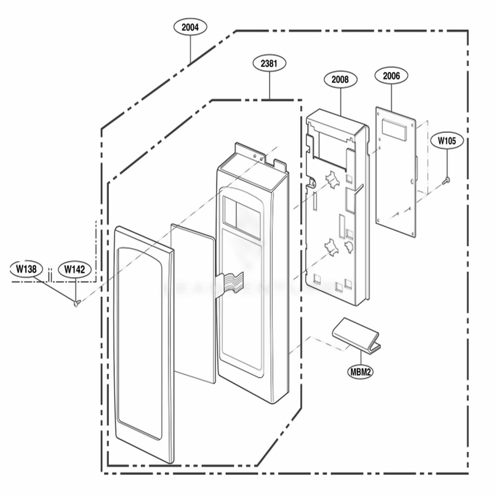 Controller Parts Diagram and Parts List for HMV9306 ABKEBSU LG Range