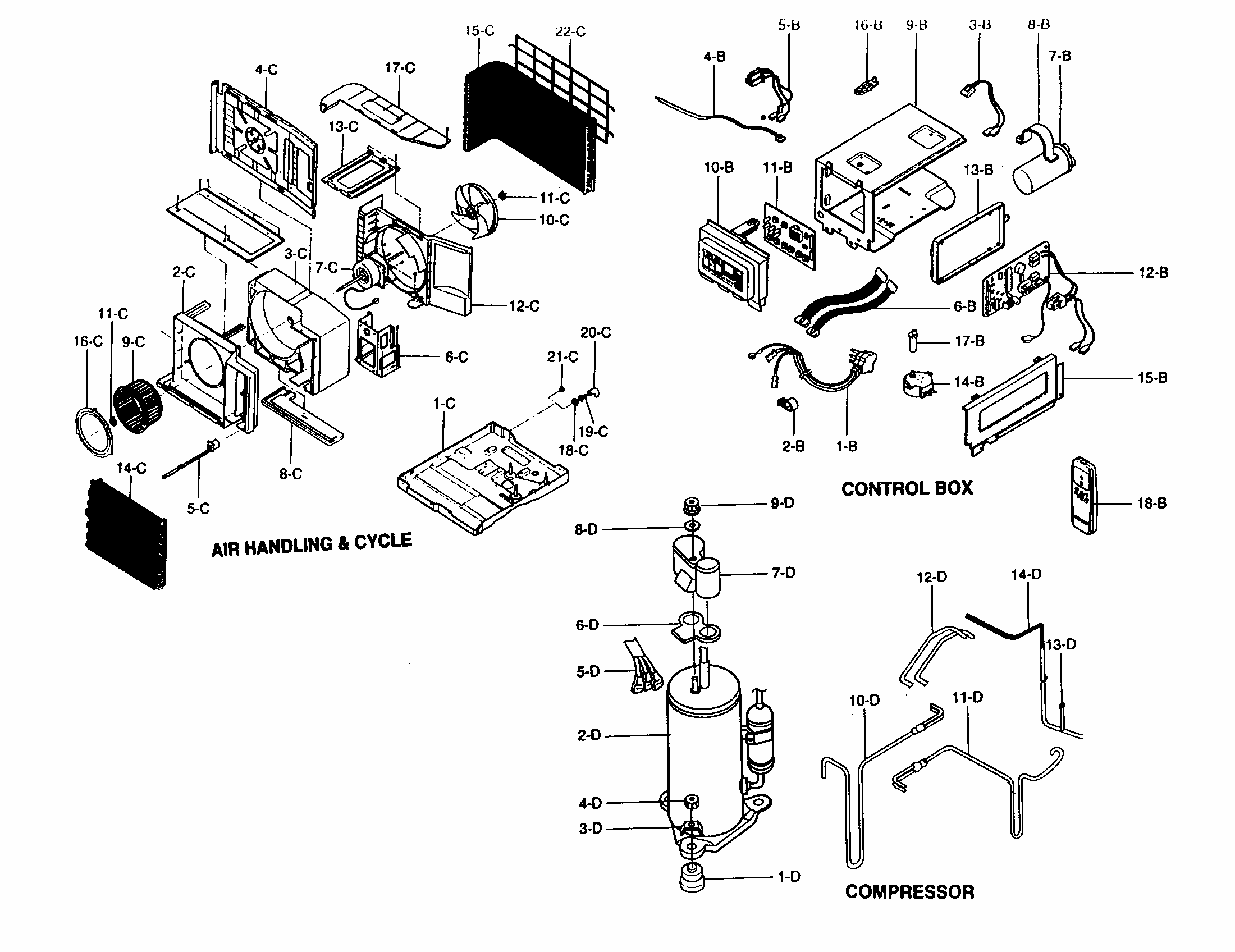 Unit Diagram and Parts List for 58070188000  Kenmore Air Conditioner