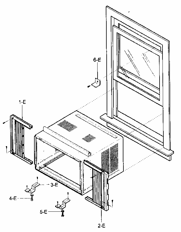 Installation Kit Assy Diagram and Parts List for 58075121500  Kenmore Air Conditioner