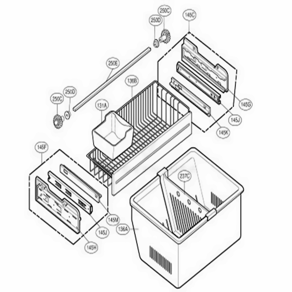 Freezer Parts Diagram and Parts List for 78723 AST3SEF LG Refrigerator
