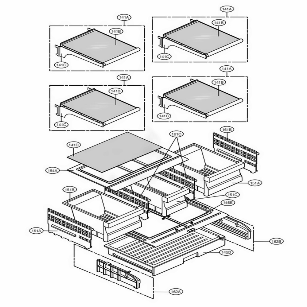 Refrigerator Parts Diagram and Parts List for LFC21770ST AST4LGA LG Refrigerator