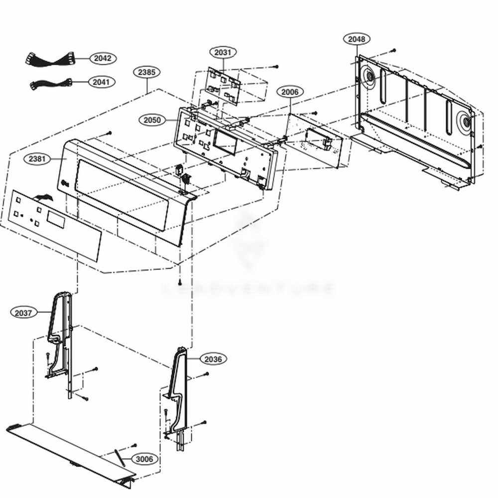 Controller Parts Diagram and Parts List for LRE3083ST ASTLLGA LG Range