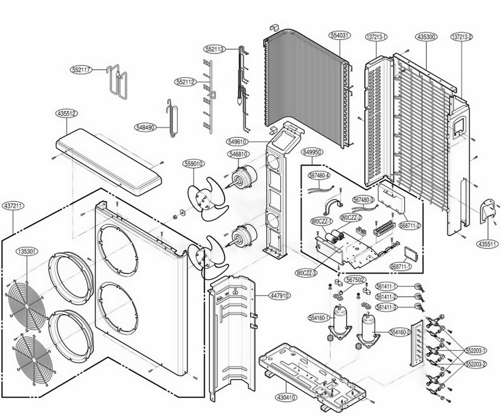 Indoor Unit 2 Diagram and Parts List for L3C363MA0 AMBAHCI LG Air Conditioner