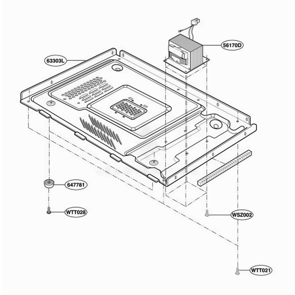 Base Plate Parts Diagram and Parts List for MA1101BRV BKEGSE LG Wall Oven