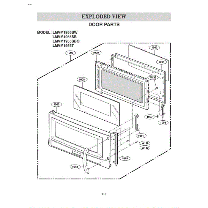 Section 1 Diagram and Parts List for LMVM1955SBQ ABSELGA LG Microwave Oven Combo