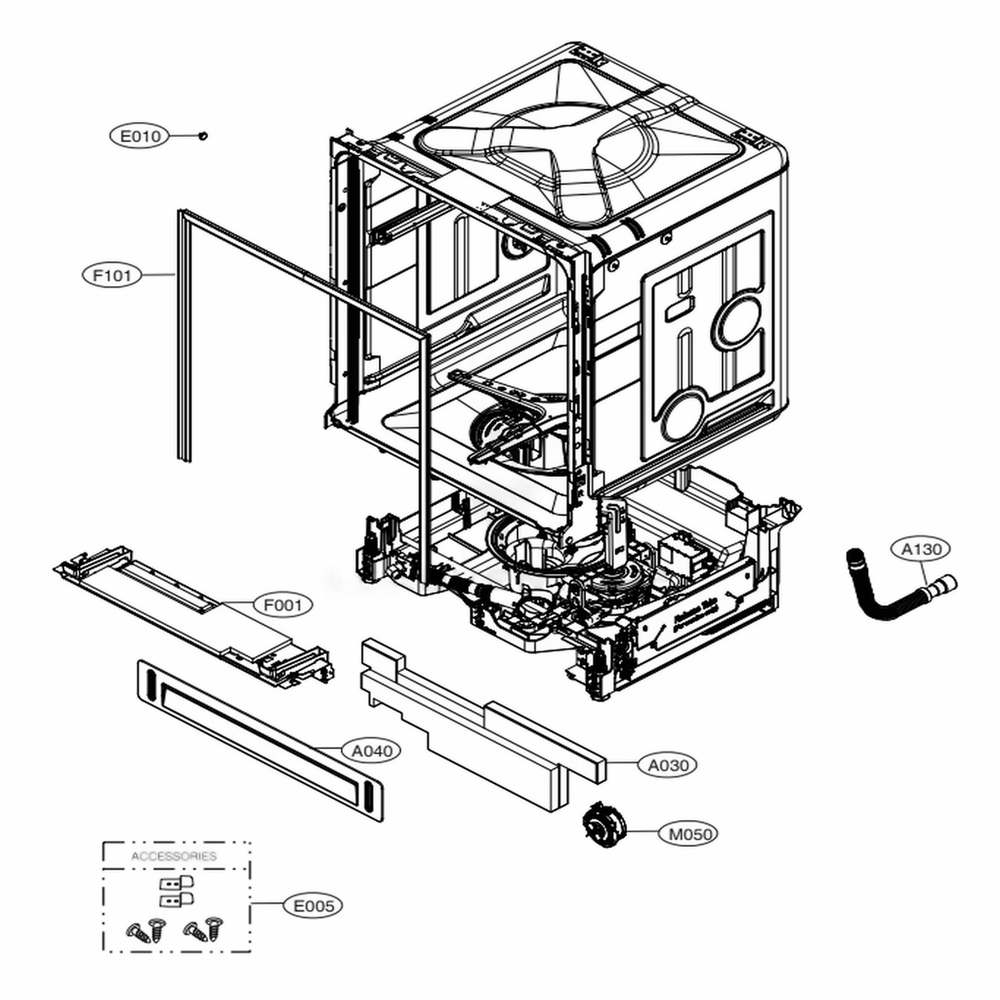 Main Diagram and Parts List for 14677 ABDESEU LG Dishwasher