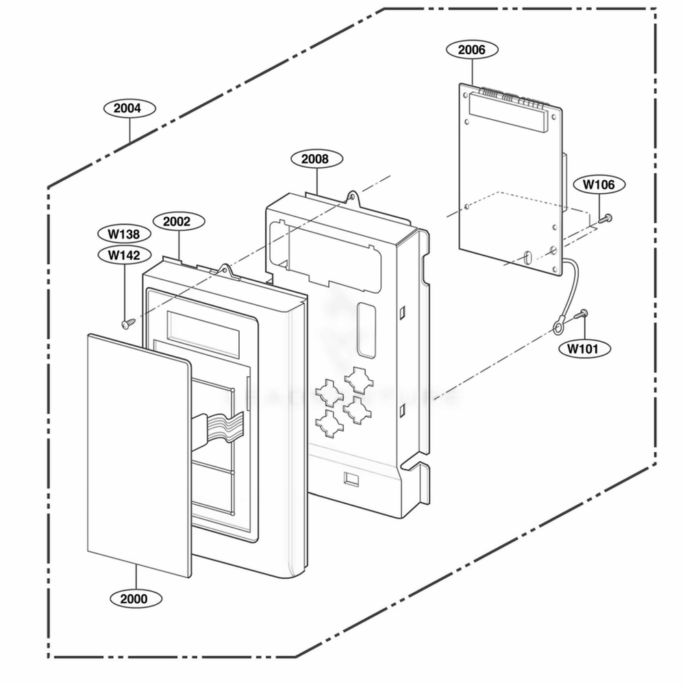 Controller Parts Diagram and Parts List for JVM1542WF AWHEGEU LG Wall Oven