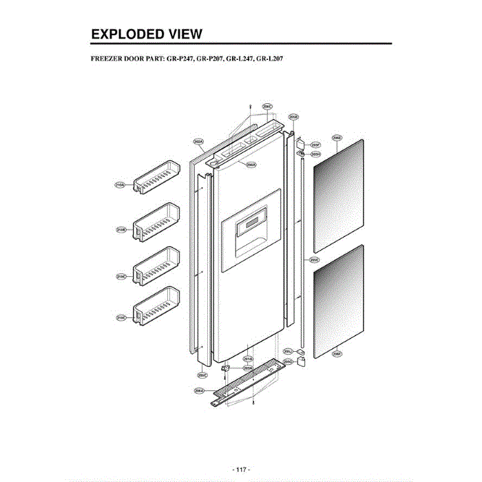 Section 2 Diagram and Parts List for LRSC21951ST ASTCLGA LG Refrigerator