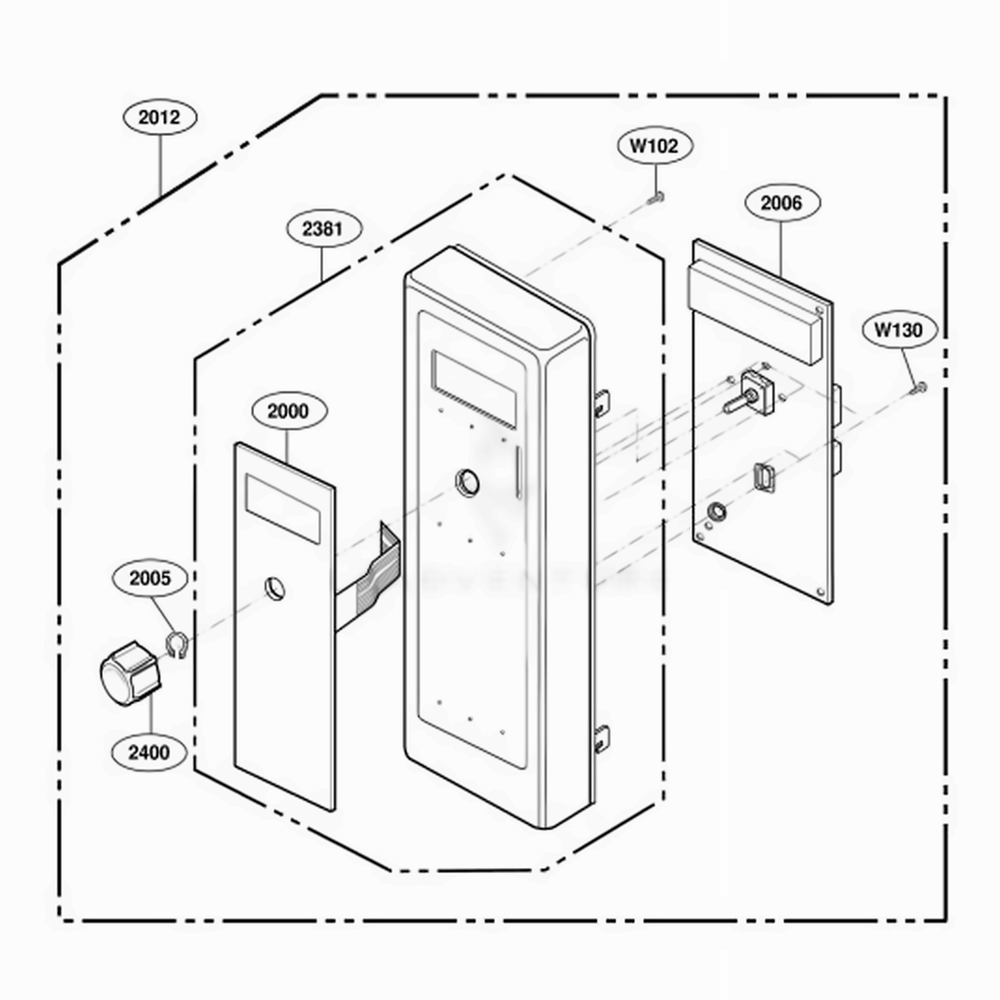 Control Panel Parts 1 Diagram and Parts List for DES11EA AGRQMTR LG Range