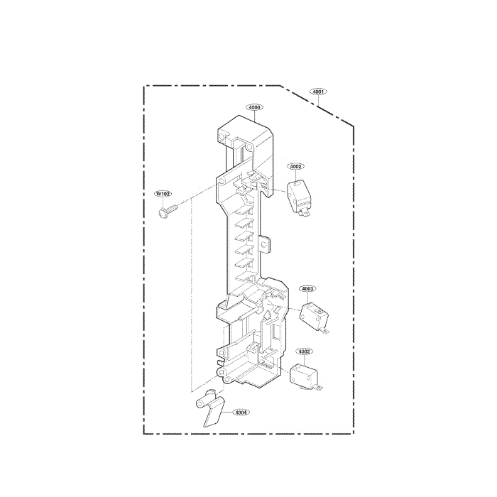 Latch Board Diagram and Parts List for LMVH1711ST 00 LG Microwave