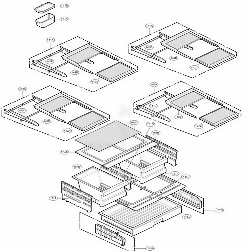 Refrigerator Parts Diagram and Parts List for 78553 ASTCSEF LG Refrigerator