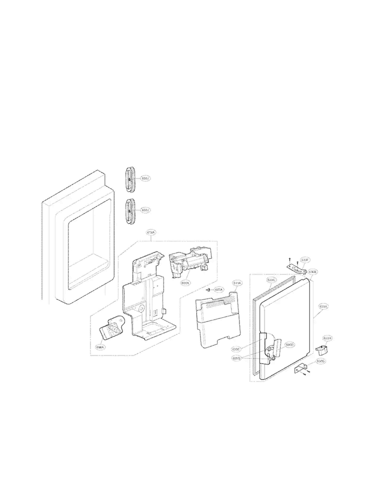 Ice Maker And Ice Bin Parts Diagram and Parts List for LFX31925SW 02 LG Refrigerator