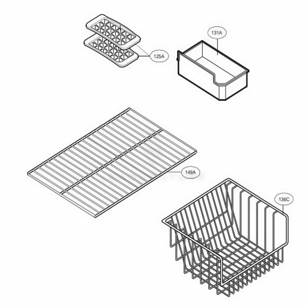 Freezer Parts Diagram and Parts List for 68272 ASWCSER LG Refrigerator