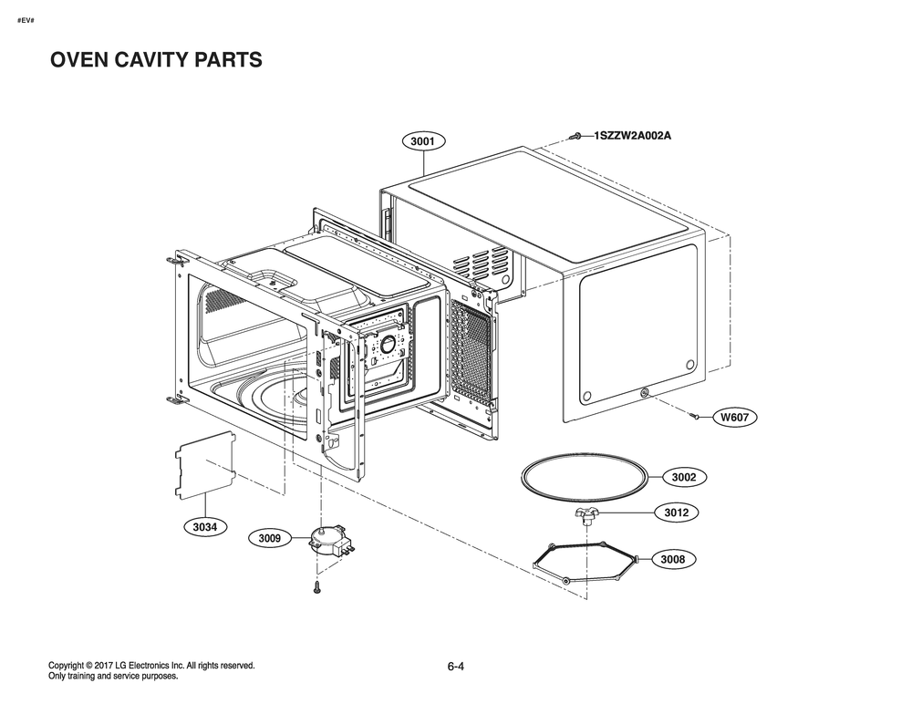Oven Cavity Parts -1szzwzaooza Diagram and Parts List for MSWN1590LD CSAMPLE LG Miscellaneous